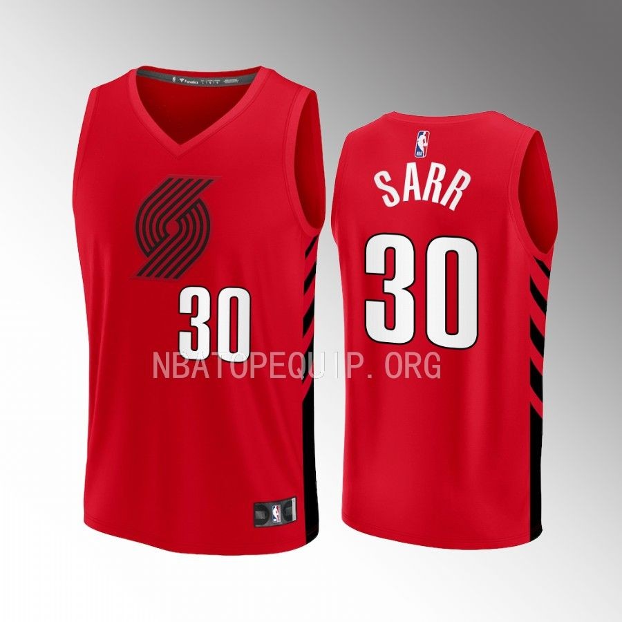 Portland Trail Blazers #30 Olivier Sarr Statement Edition Jersey 2022-23 Fast Break Player Red