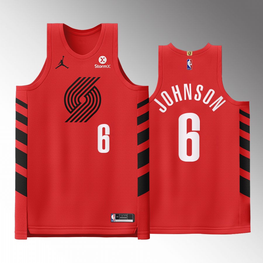 Portland Trail Blazers #6 Keon Johnson Red Jersey 2022-23 Statement Edition