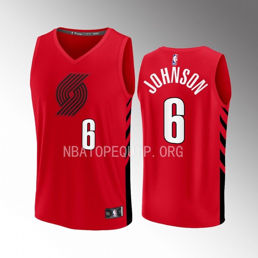 Portland Trail Blazers #6 Keon Johnson Statement Edition Jersey 2022-23 Fast Break Player Red