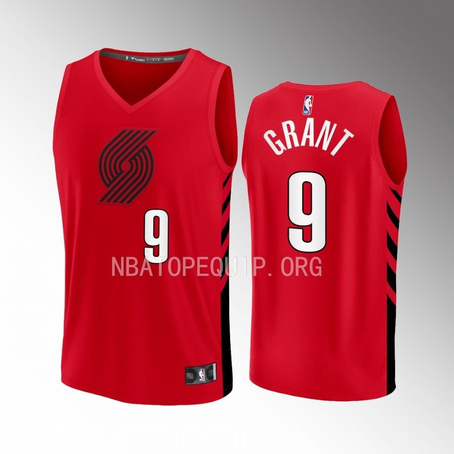 Portland Trail Blazers #9 Jerami Grant Statement Edition Jersey 2022-23 Fast Break Player Red