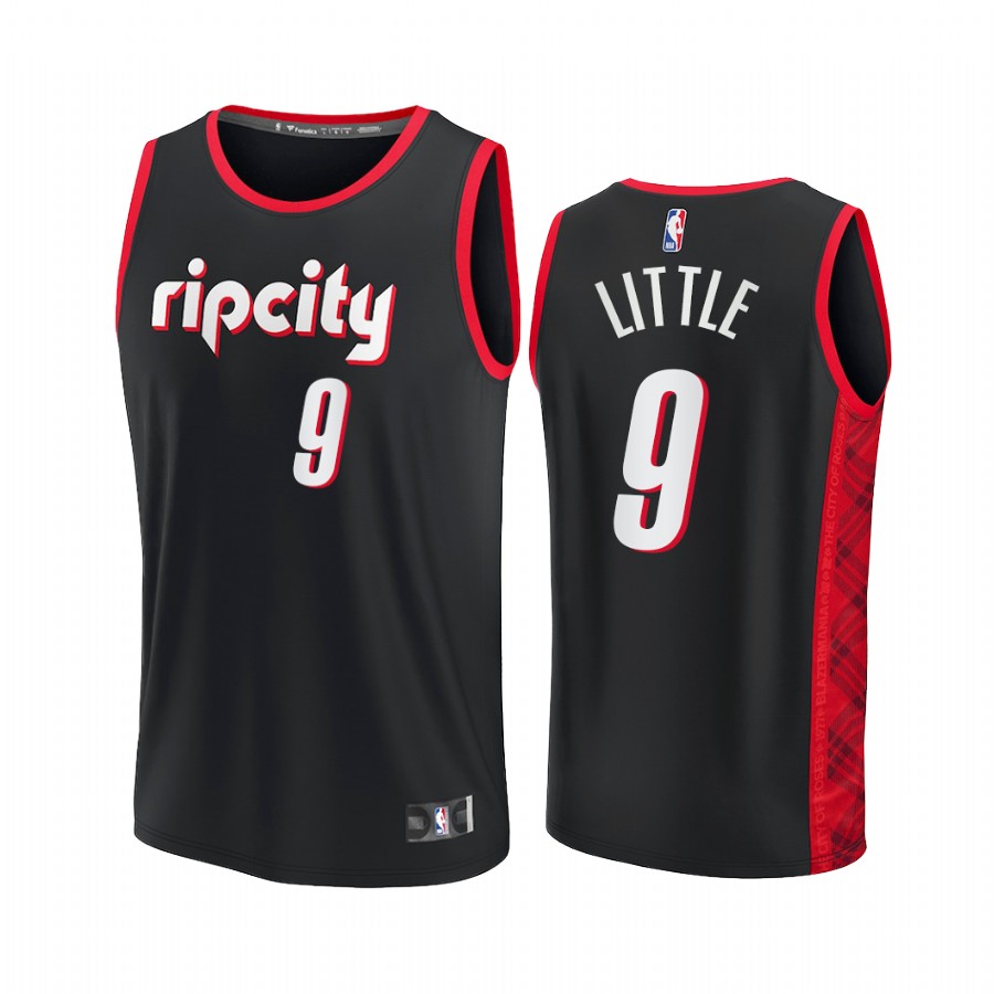 Portland Trail Blazers #9 Nassir Little Jersey 2021-22 NBA75th City Edition Black