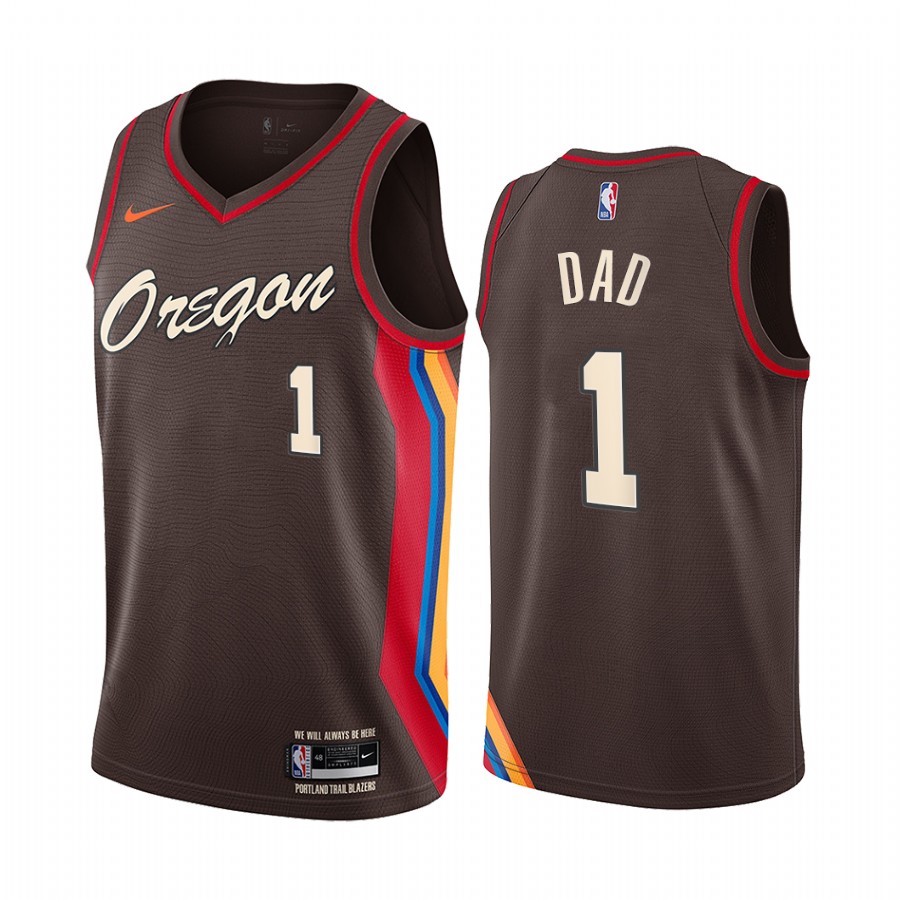 Portland Trail Blazers 2021 Fathers Day Black No.1 Dad Jersey