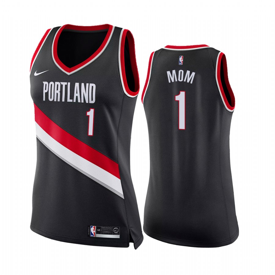 Portland Trail Blazers Black NO.1 Mom Jersey 2021 Mothers Day Women