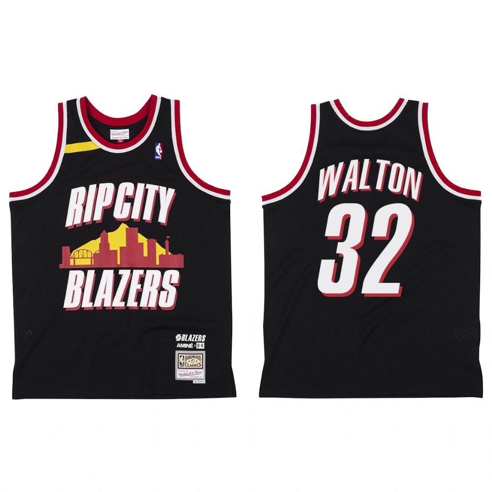 Portland Trail Blazers BR Remix Rip City Bill Walton #32 Black Jersey