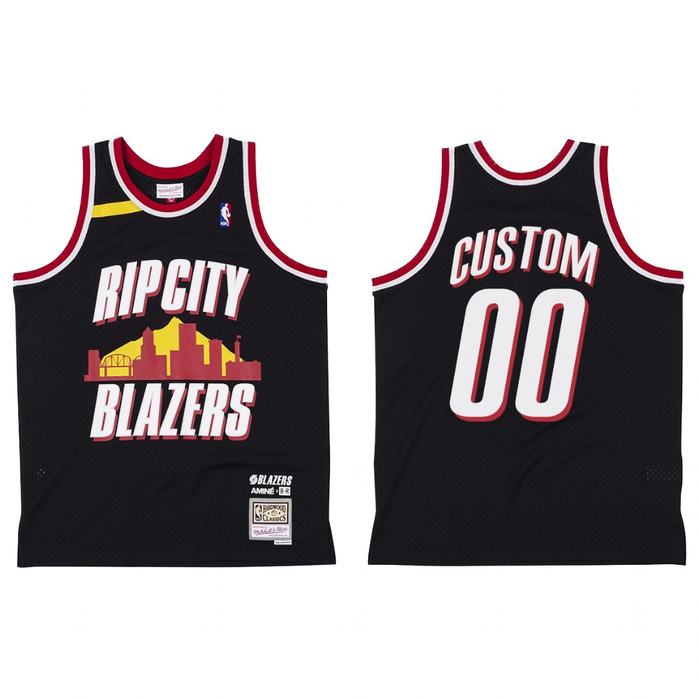 Portland Trail Blazers BR Remix Rip City Custom #00 Black Jersey