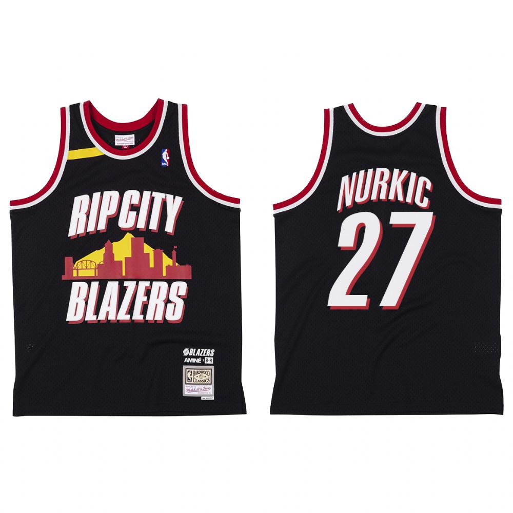 Portland Trail Blazers BR Remix Rip City Jusuf Nurkic #27 Black Jersey
