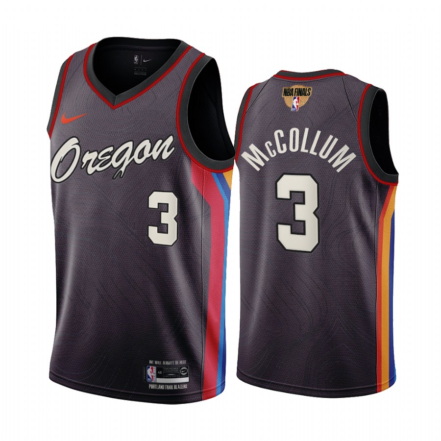 Portland Trail Blazers C.J. McCollum #3 Black 2021 NBA Playoffs Jersey