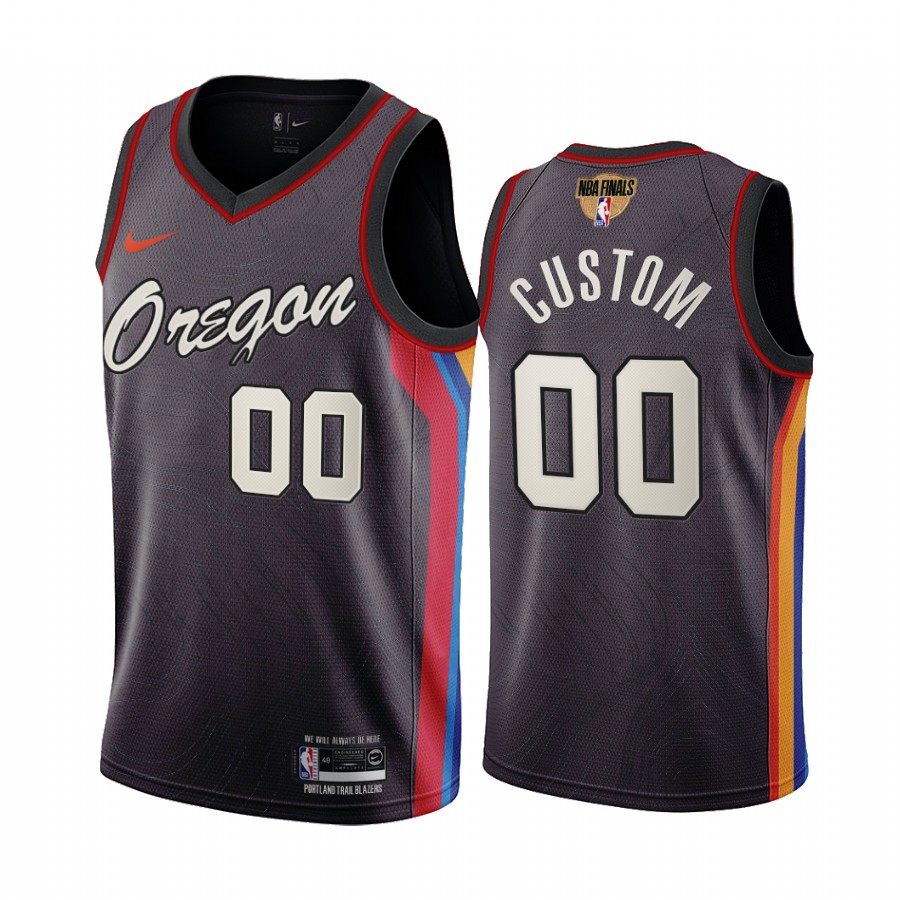 Portland Trail Blazers Custom #00 Black 2021 NBA Playoffs Jersey