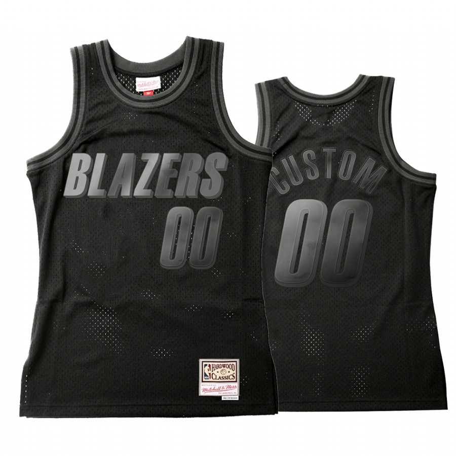 Portland Trail Blazers Custom #00 Black Throwback Tonal Jersey