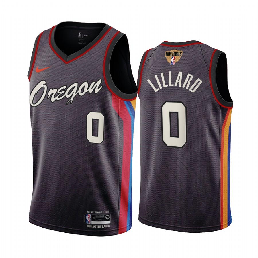 Portland Trail Blazers Damian Lillard #0 Black 2021 NBA Playoffs Jersey