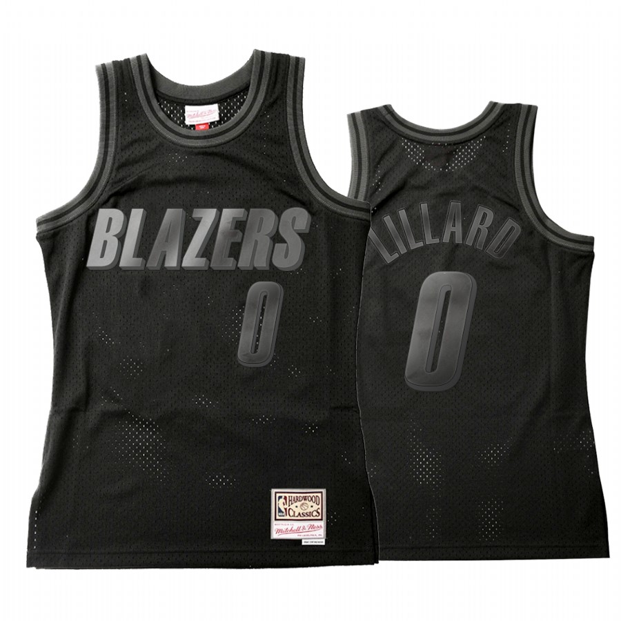 Portland Trail Blazers Damian Lillard #0 Black Throwback Tonal Jersey