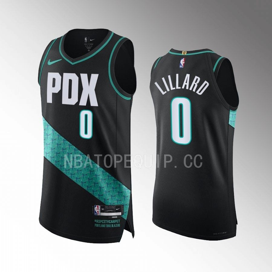 Portland Trail Blazers Damian Lillard 2022-23 City Edition Black #0 Jersey