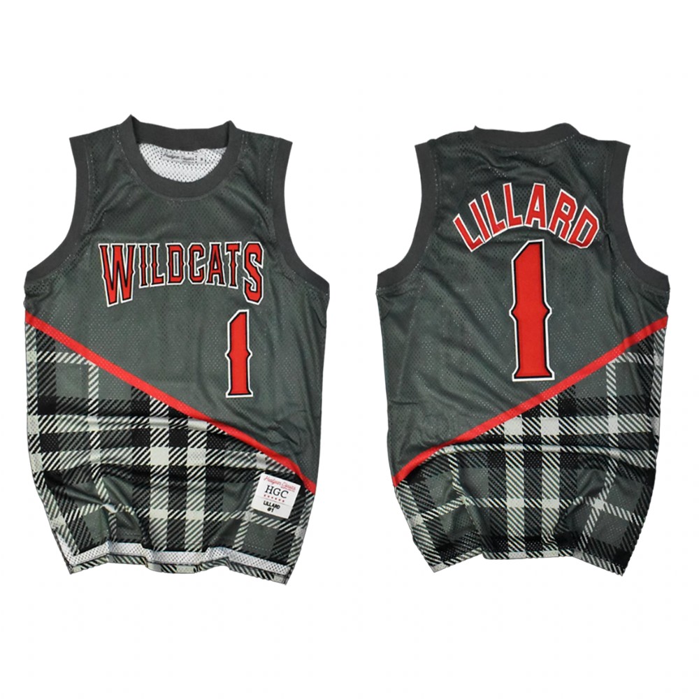 Portland Trail Blazers Damian Lillard Grey City Wildcats High School  Jersey