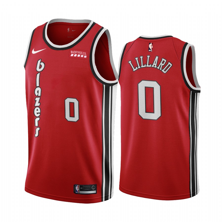 Portland Trail Blazers Damian Lillard Red Classic Edition Jersey