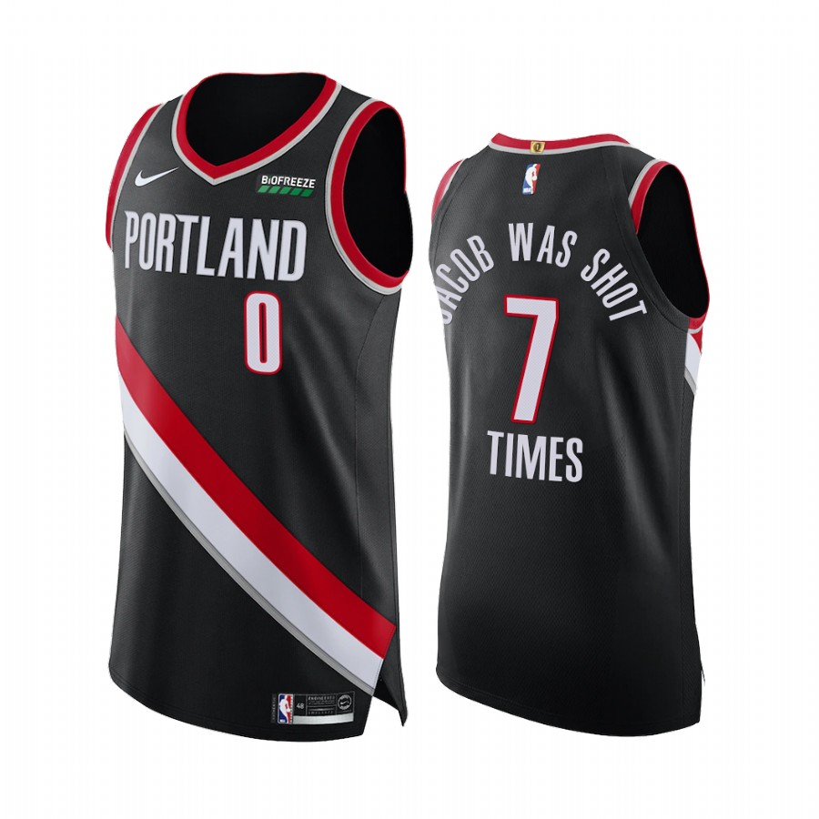 Portland Trail Blazers Jacob was shot 7 times Damian Lillard Black social justice Jersey