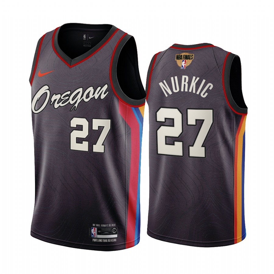 Portland Trail Blazers Jusuf Nurkic #27 Black 2021 NBA Playoffs Jersey