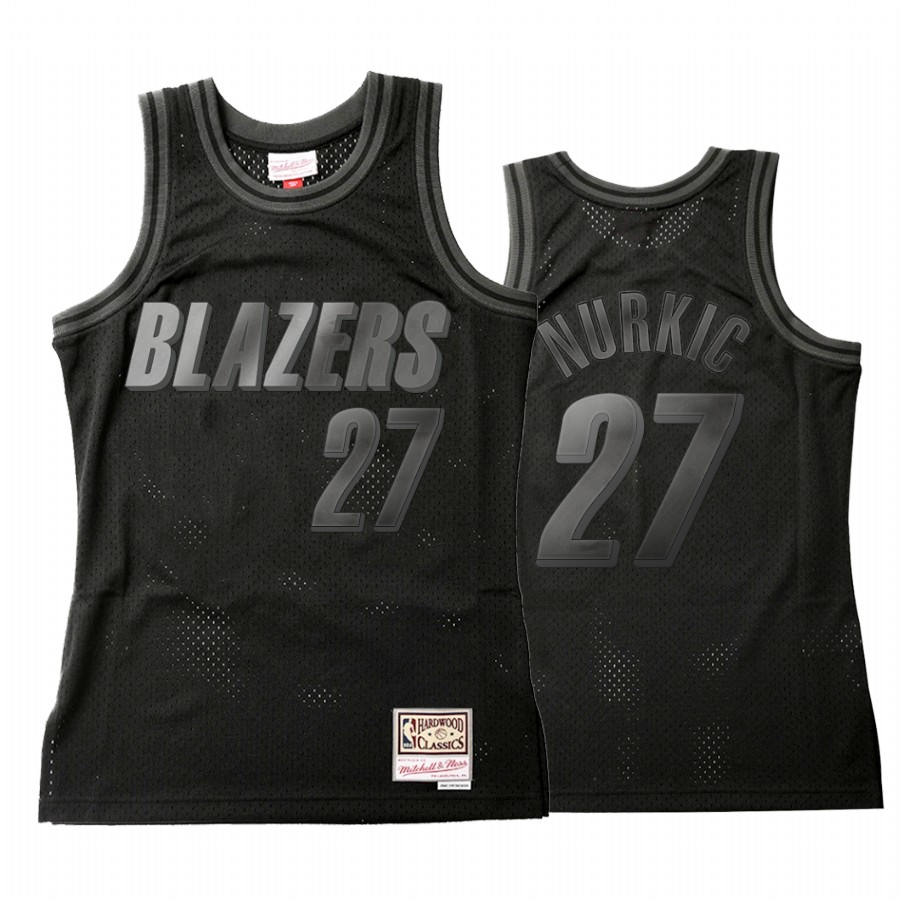 Portland Trail Blazers Jusuf Nurkic #27 Black Throwback Tonal Jersey