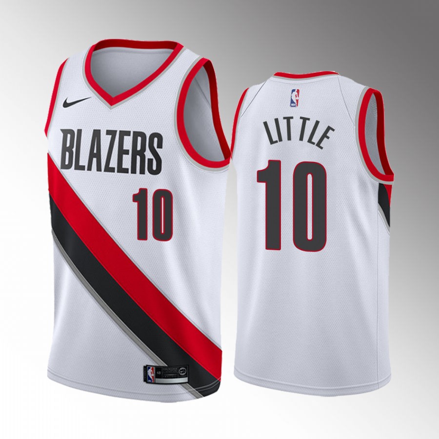Portland Trail Blazers Nassir Little #10 Association Edition White Jersey Swingman