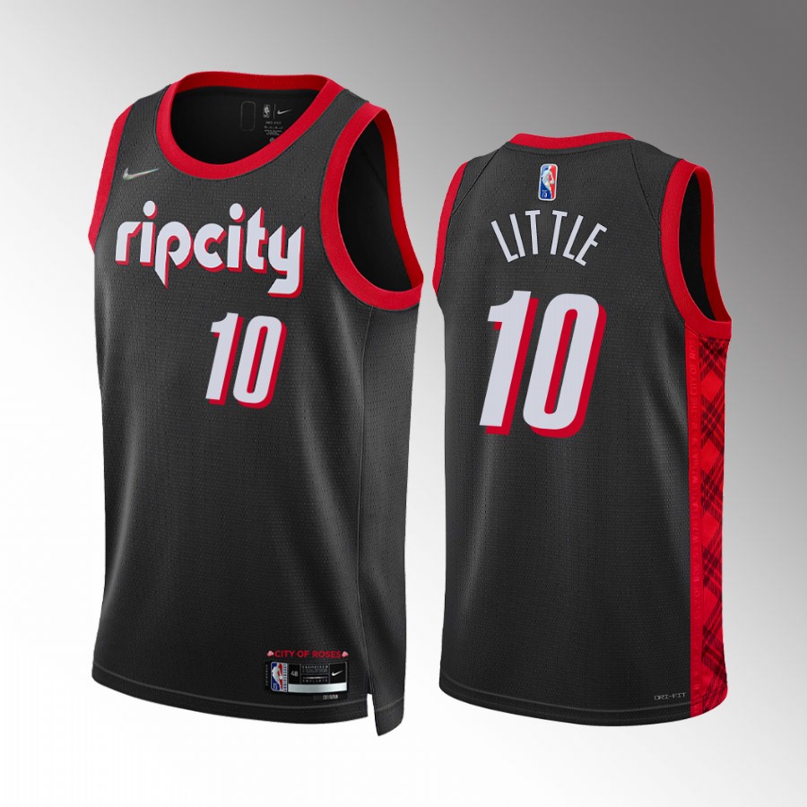 Portland Trail Blazers Nassir Little #10 City Edition Black Jersey Swingman