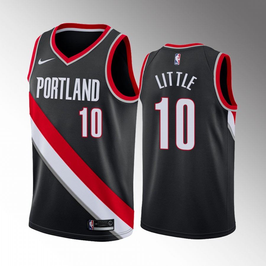 Portland Trail Blazers Nassir Little #10 Icon Edition Black Jersey Swingman