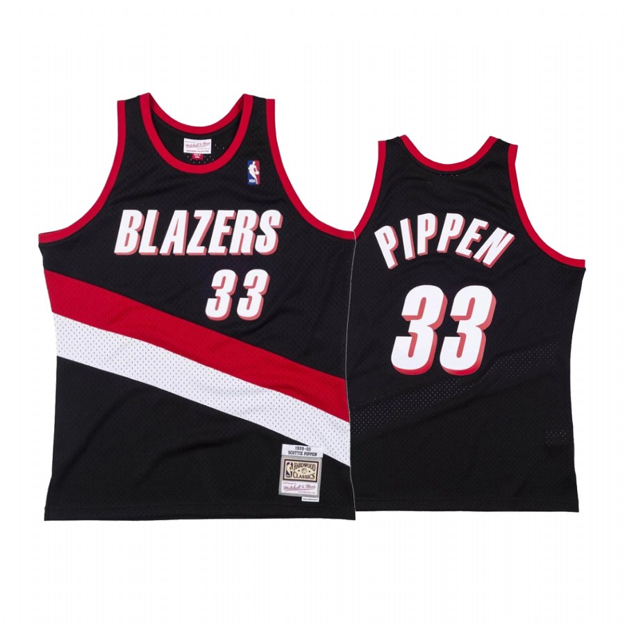 Portland Trail Blazers Scottie Pippen #33 Black Throwback Jersey
