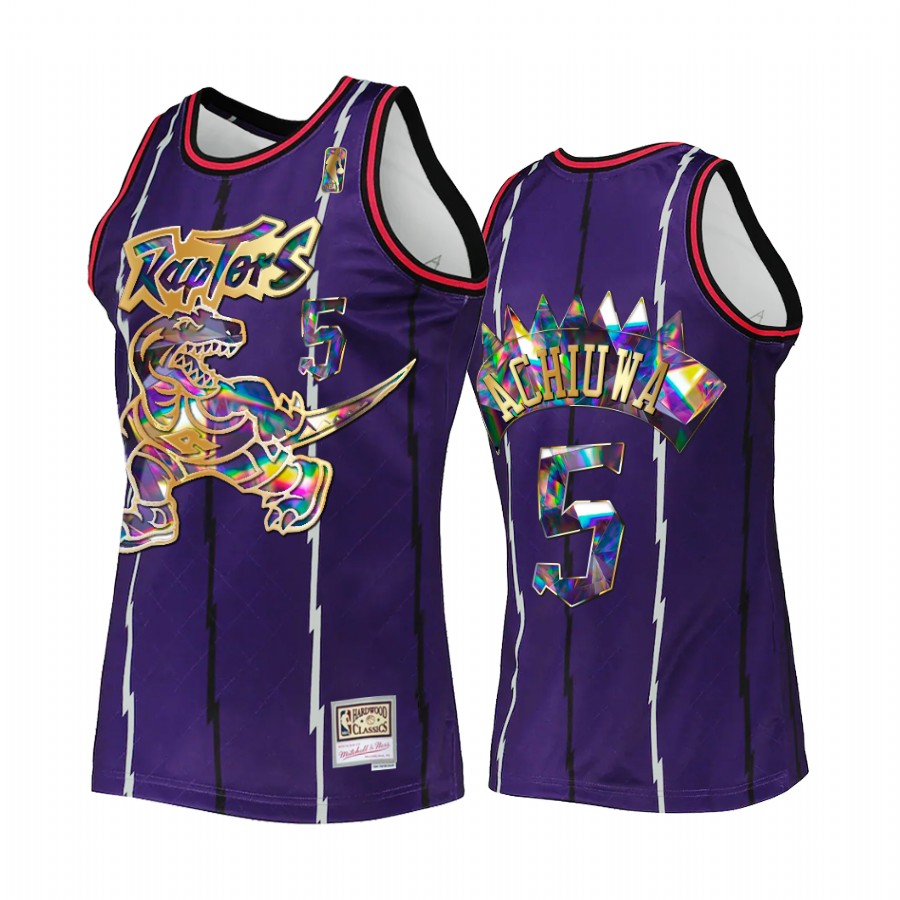 Precious Achiuwa #5 Toronto Raptors NBA 75th Diamond Badge Purple Throwback Jersey