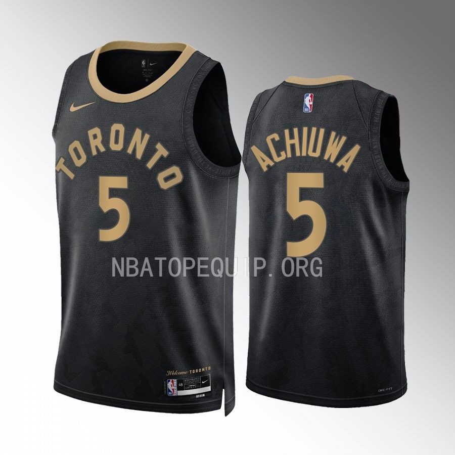 Precious Achiuwa 2022-23 Toronto Raptors Black #5 City Edition Jersey Swingman