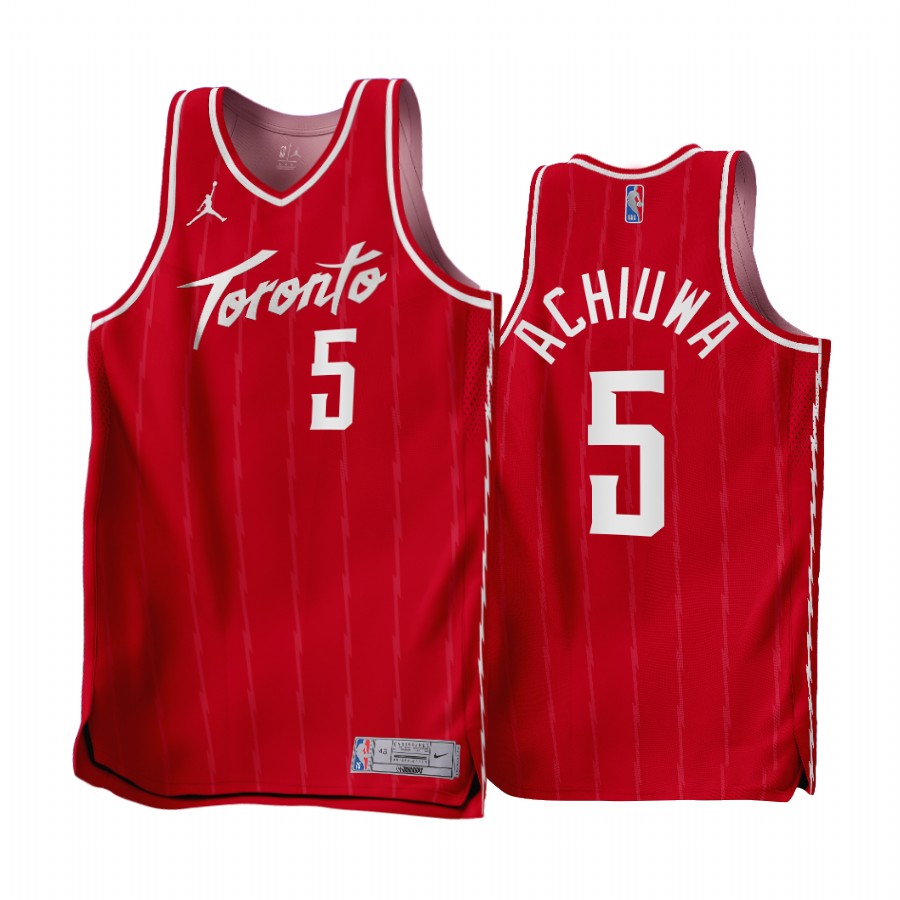 Precious Achiuwa 2022-23 Toronto Raptors Red #5 Earned Edition Jersey
