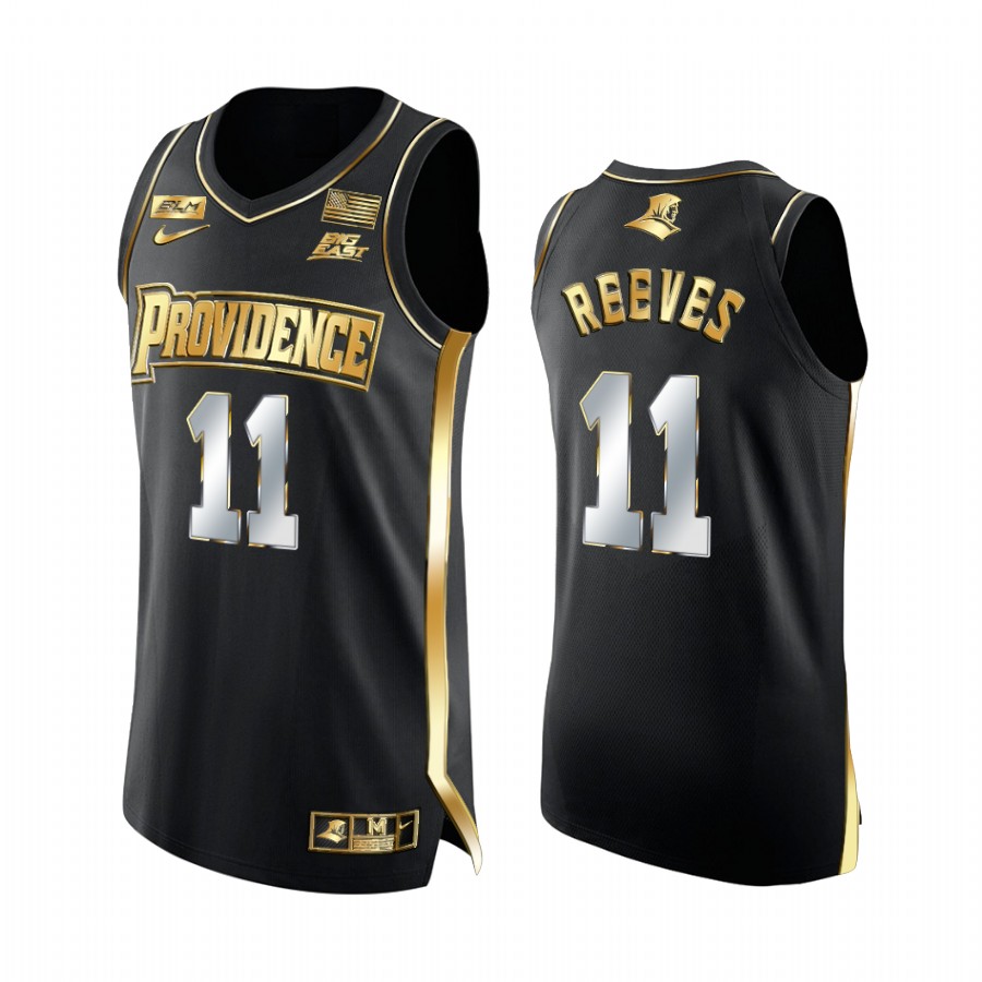 Providence Friars A.J. Reeves 2022 NCAA March Madness #11 Jersey Black Golden Edition