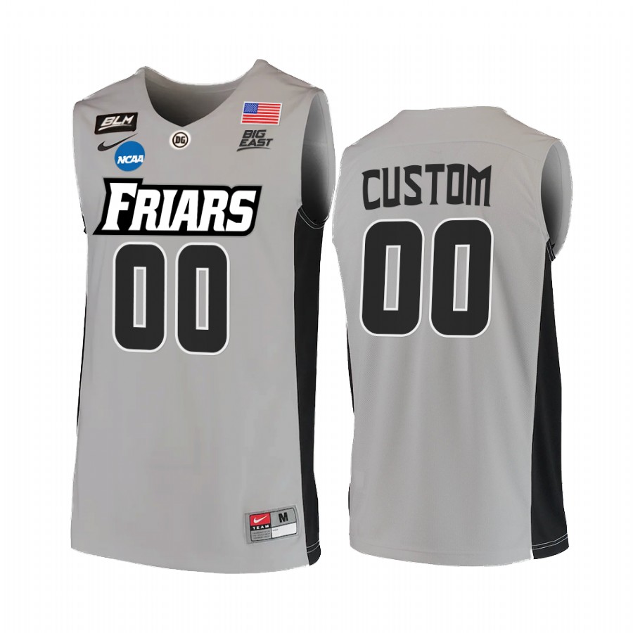 Providence Friars Custom 2022 NCAA March Madness #00 Jersey Grey BLM