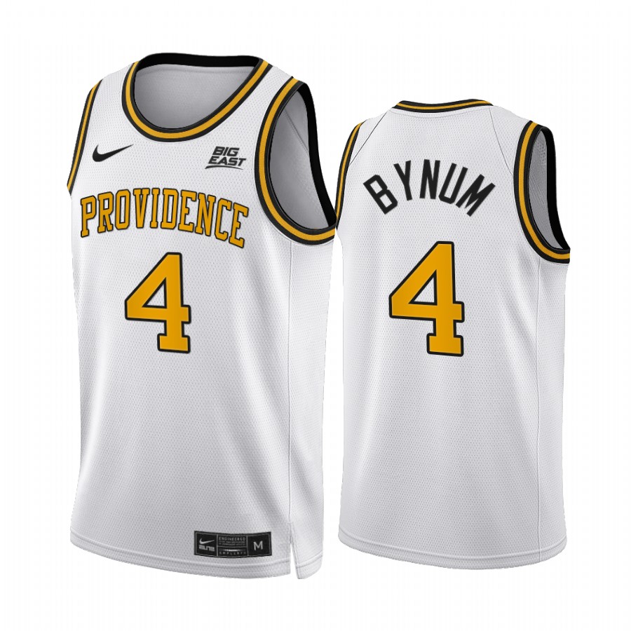 Providence Friars Jared Bynum Jersey 2022 College  White Big East Uniform