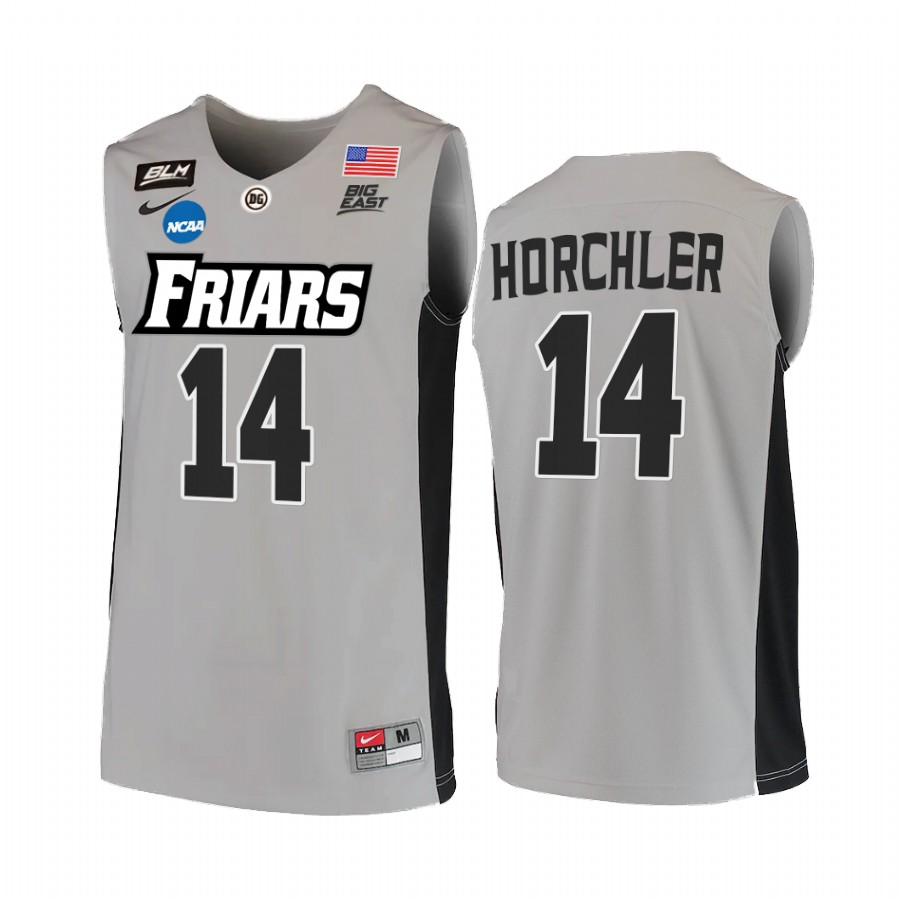 Providence Friars Noah Horchler 2022 NCAA March Madness #14 Jersey Grey BLM