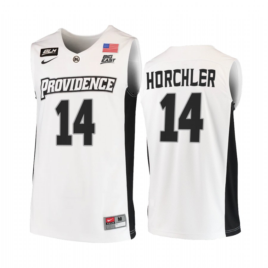Providence Friars Noah Horchler Jersey 2021-22 College  White BLM Uniform