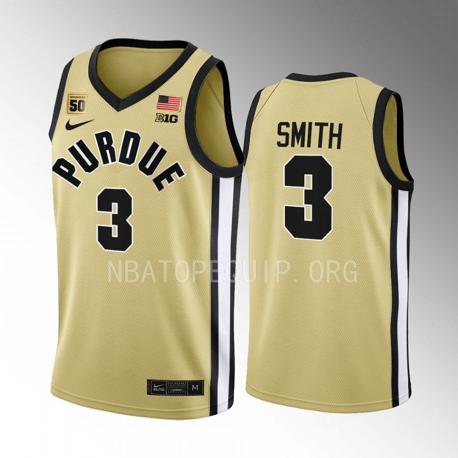 Purdue Boilermakers Braden Smith Jersey 2022-23  Gold Swanigan patch Uniform