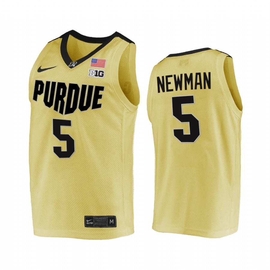 Purdue Boilermakers Brandon Newman Jersey 2021-22 College  Gold Top overall seed Uniform
