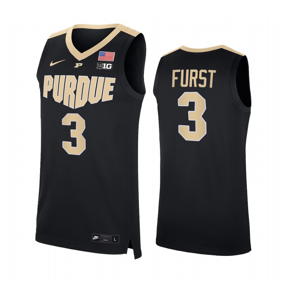 Purdue Boilermakers Caleb Furst Jersey 2021-22 College  Black  Uniform