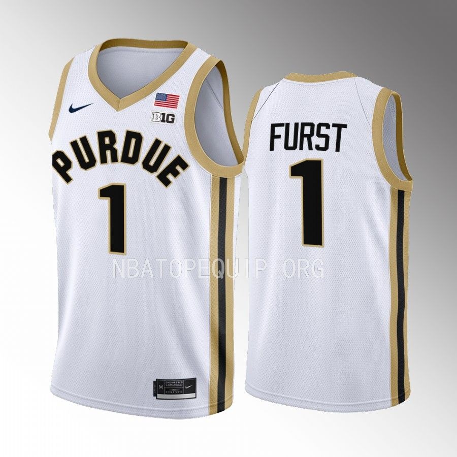 Purdue Boilermakers Caleb Furst Jersey 2022-23 College  White Uniform