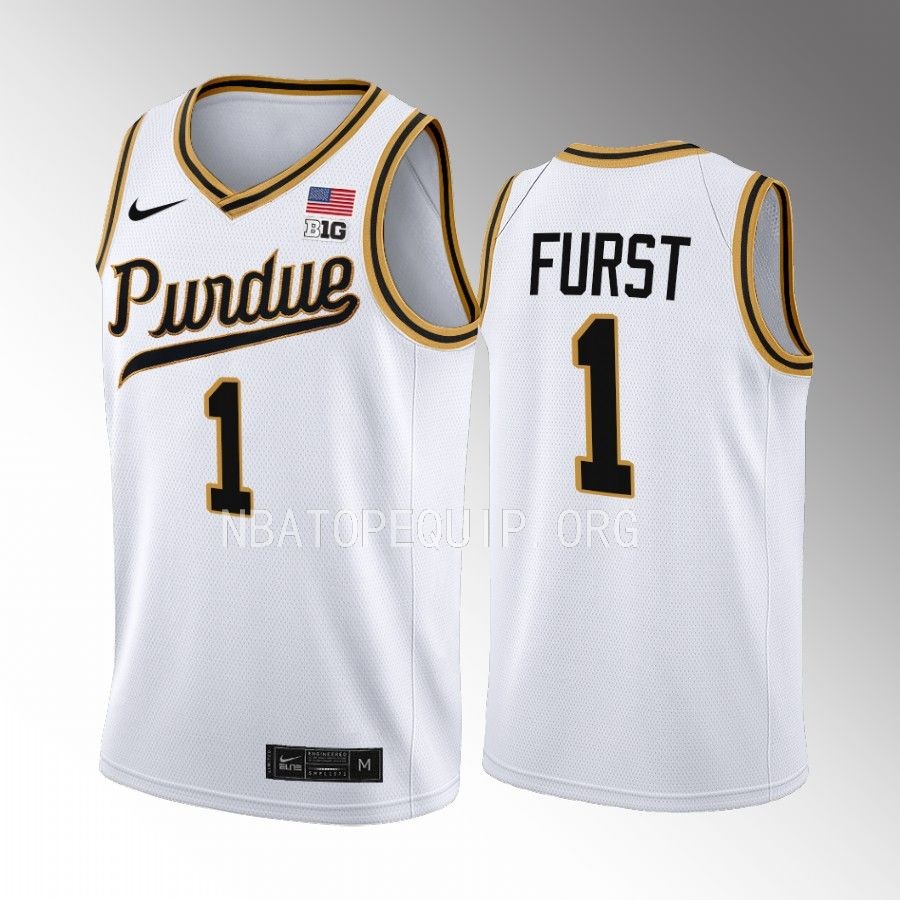 Purdue Boilermakers Caleb Furst Jersey 2022-23 Rick Mount-Era White Throwback  Uniform