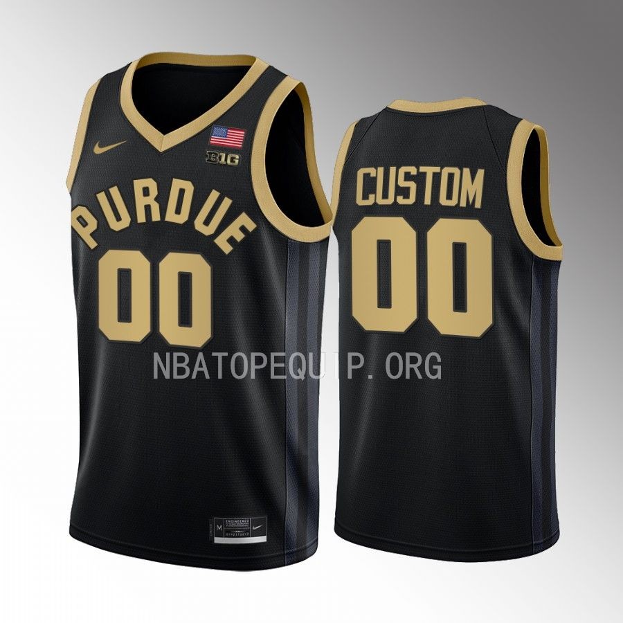 Purdue Boilermakers Custom Jersey 2022-23 College  Black Uniform