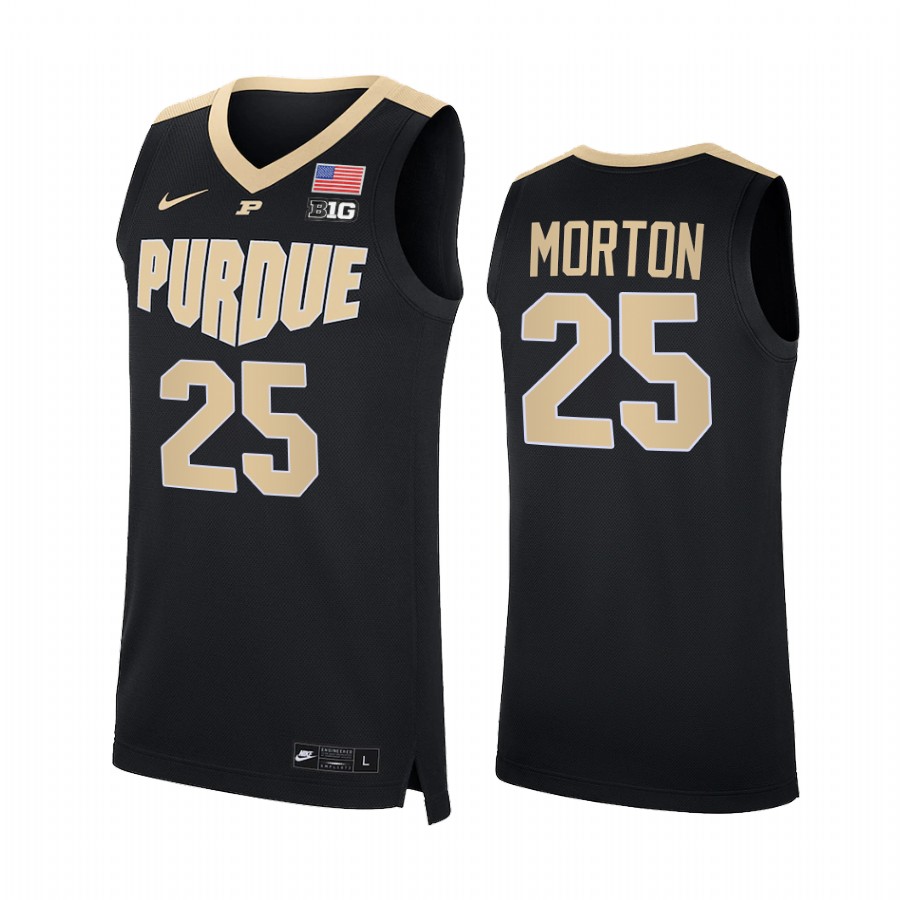 Purdue Boilermakers Ethan Morton Jersey 2021-22 College  Black  Uniform