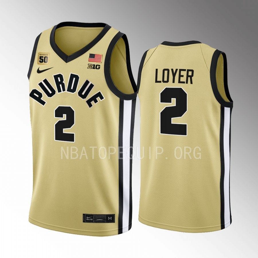 Purdue Boilermakers Fletcher Loyer Jersey 2022-23  Gold Swanigan patch Uniform