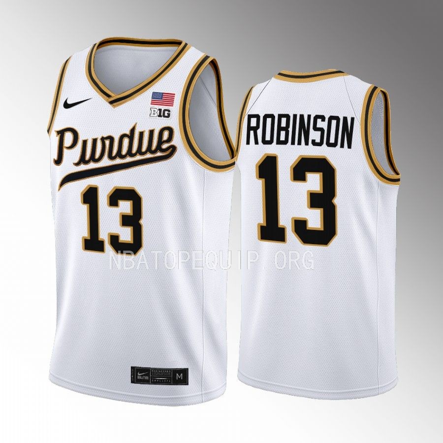 Purdue Boilermakers Glenn Robinson Jersey Rick Mount-Era White Throwback  Uniform