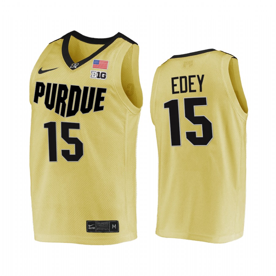 Purdue Boilermakers Zach Edey Jersey 2021-22 College  Gold Top overall seed Uniform