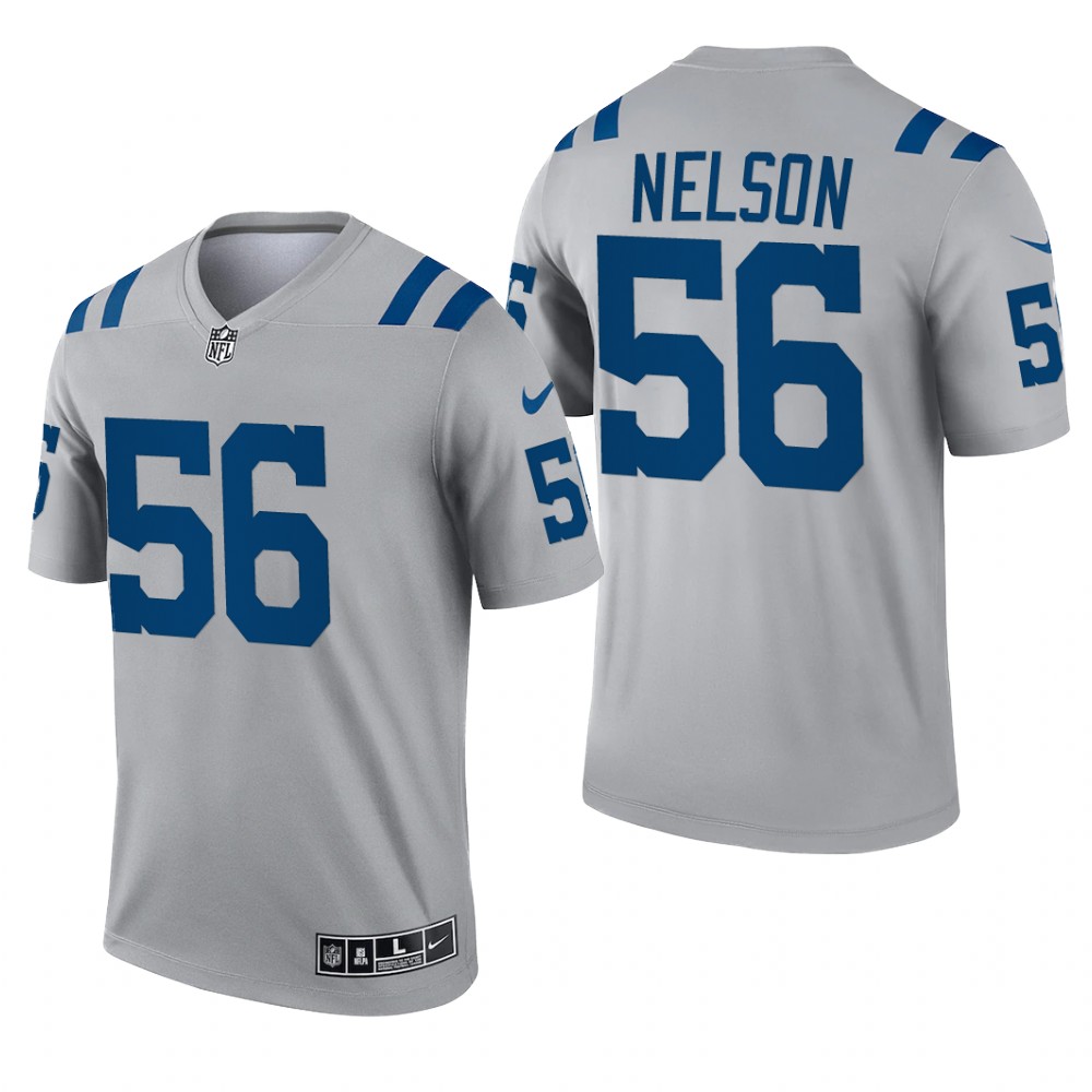 Quenton Nelson Indianapolis Colts Gray Jersey Inverted Legend - Men's