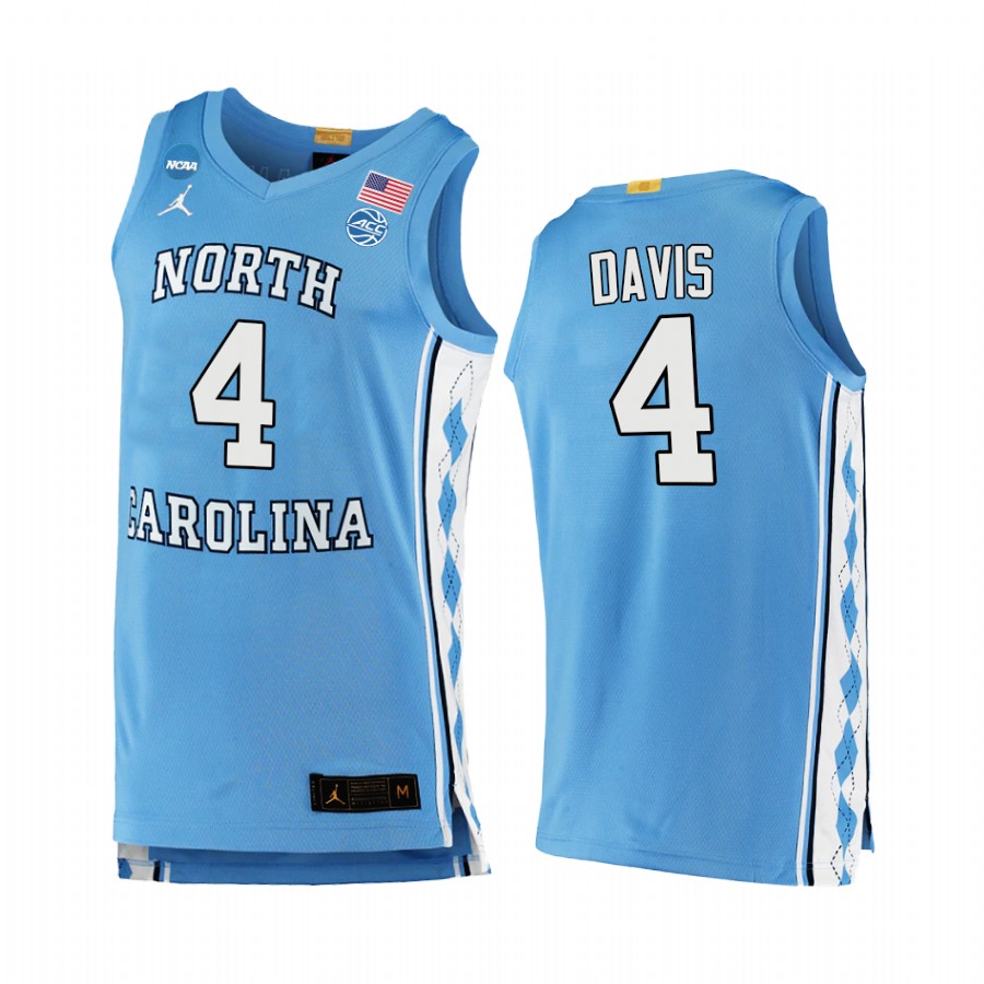 R.J. Davis UNC Carolina  Blue Jersey 2022 2022 NCAA March Madness Sweet 16
