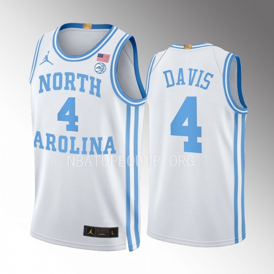 R.J. Davis UNC Tar Heels White Jersey 2022-23 Throwback Elite