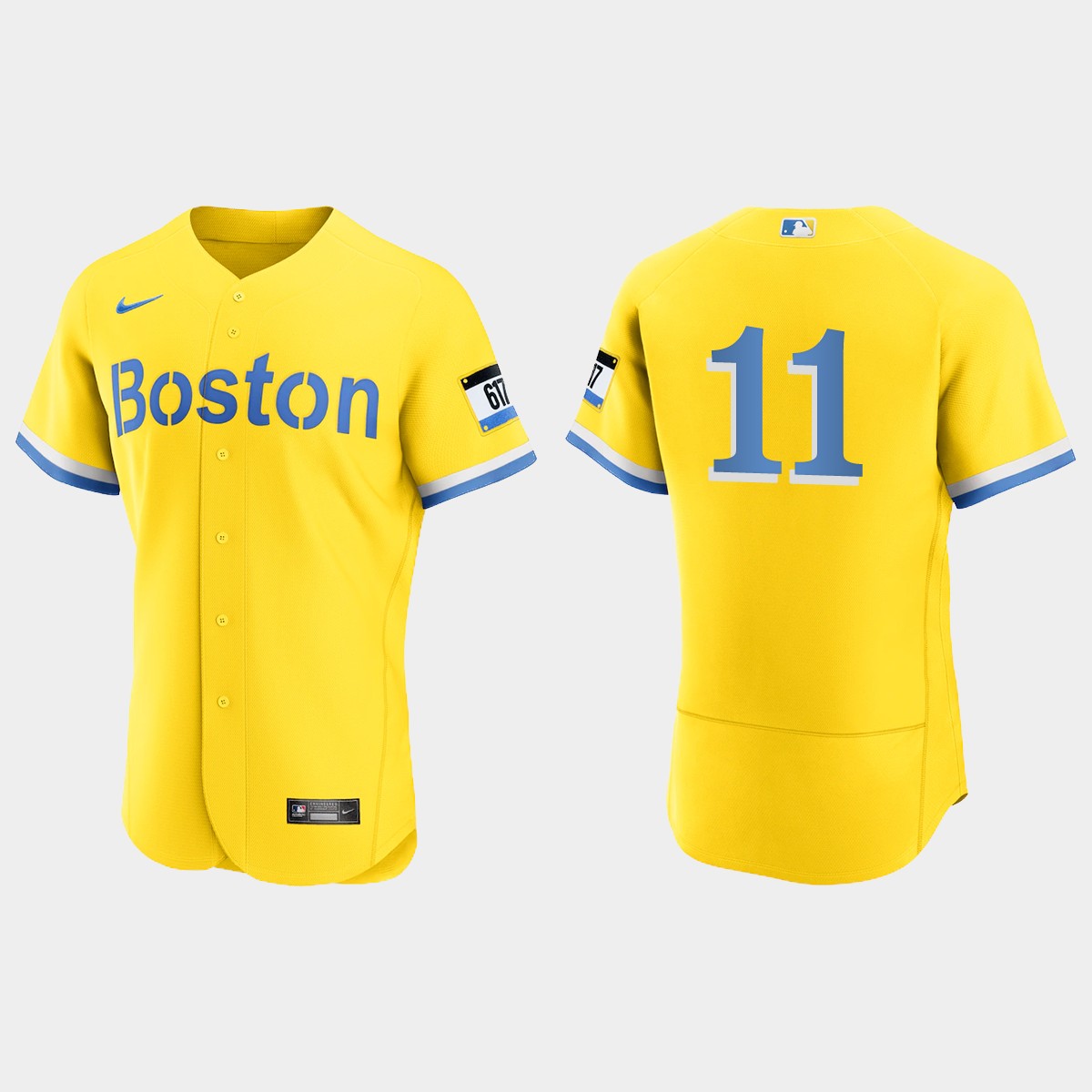 Rafael Devers Boston Red Sox 2021 City Connect Jersey - Gold Light Blue