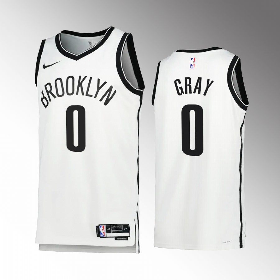 RaiQuan Gray Brooklyn Nets #0 White Jersey 2022-23 Icon Edition Swingman