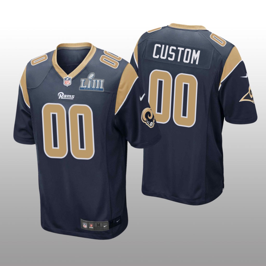 Rams Custom Game Navy Jersey - Super Bowl LIII