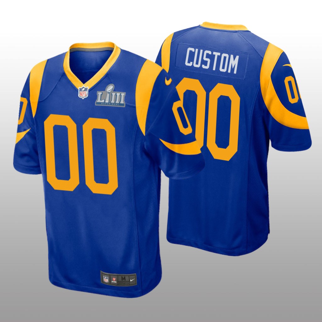 Rams Custom Game Royal Jersey - Super Bowl LIII